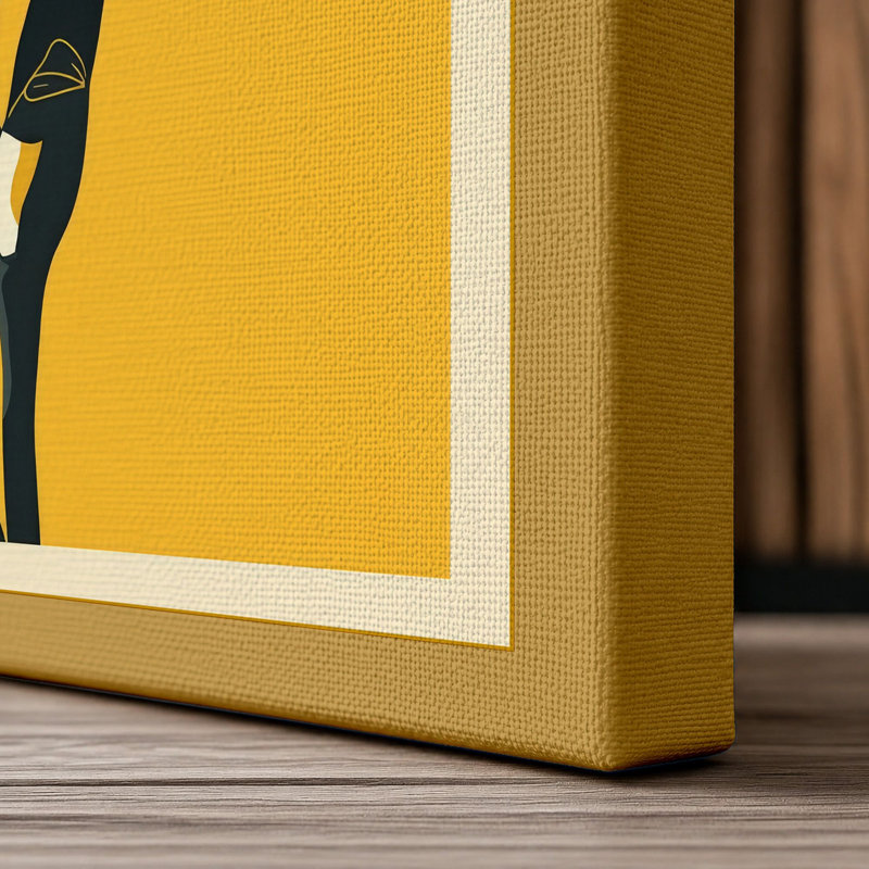 Iris in Gold Botanical - Wrapped Canvas, 18x12 - 45.7 x 30.5 cm, Ochre Border