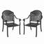 Chaise de patio en fonte d'aluminium 2 pièces avec structure et coussins-39173095-39173092