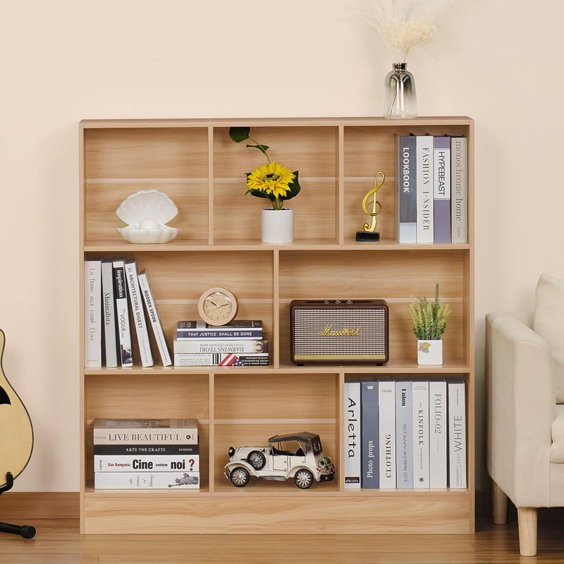 Bibliothèque Arianis, Naturel, (3 tablettes) H 41 po x l 39,4 po x P 9,45 po