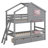Bunk Bed With 2 Drawers, 1 Storage Box, 1 Shelf, Window And Roof-547494146