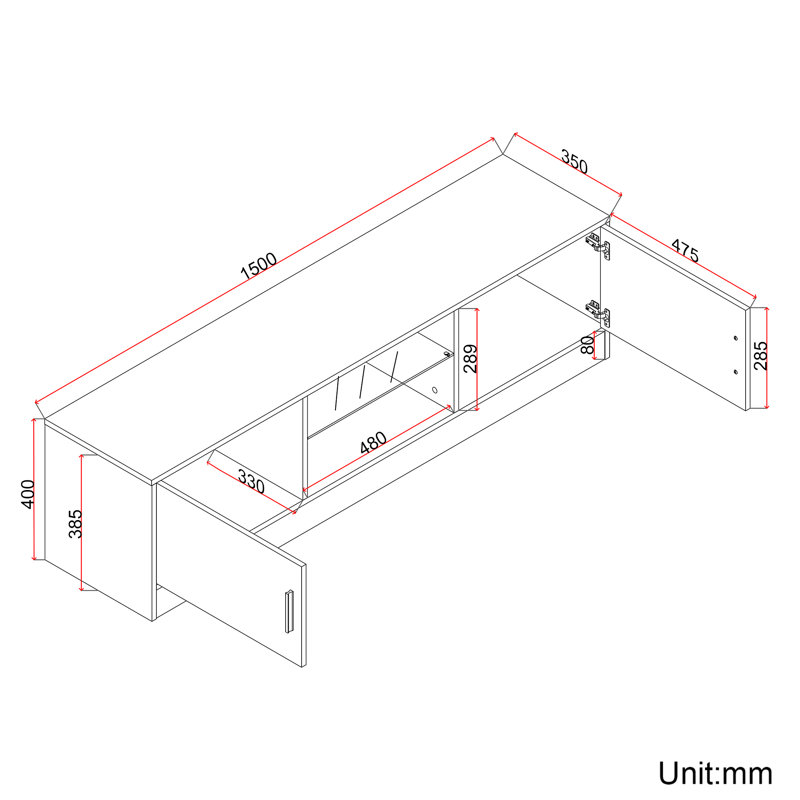 Danyluk TV Stand for TVs up to 60", White