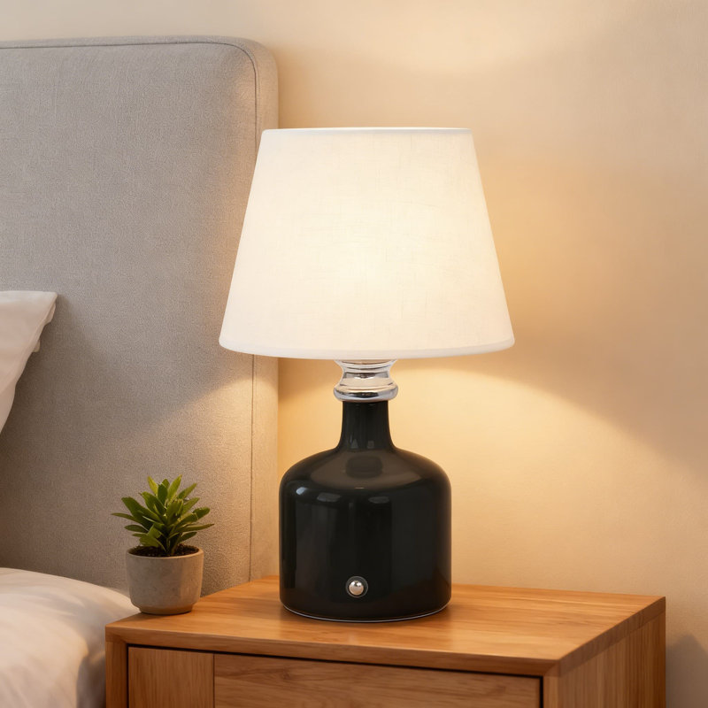 Lampe de table rechargeable sans fil avec batterie 5000 mah, lampe de chevet à DEL à intensité variable 3 couleurs, lampe de bureau moderne portative pour un usage domestique et extérieur
