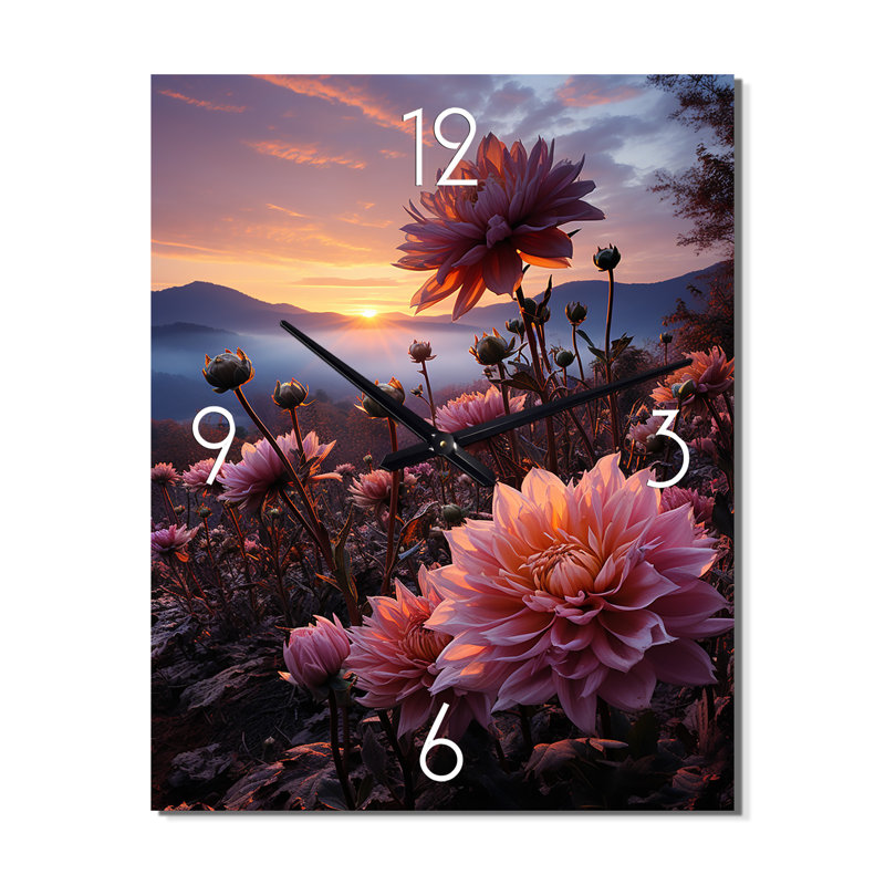 Horloge murale florale rose, Petit