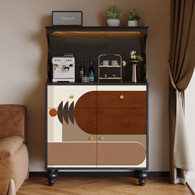 French retro-style solid wood sideboard
