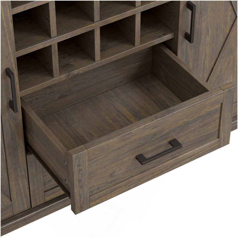 Ela - Buffet avec rangement pour le vin - Brun fumé