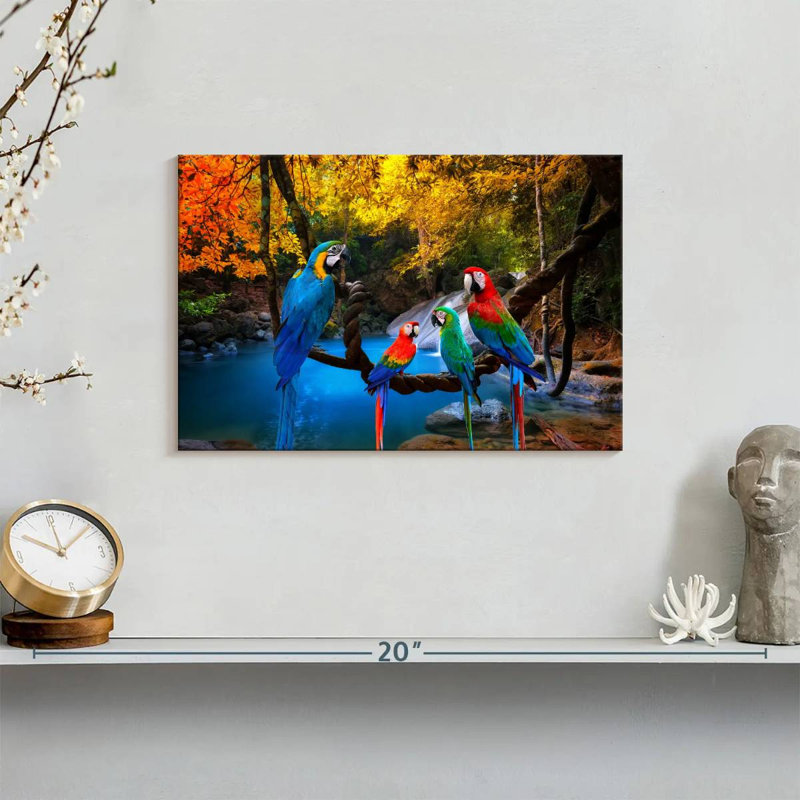 Brampt Safari Parrots, 8" H x 12" W