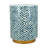 Round Accent Stool with Capiz Inlay and Metallic Base – Versatile Home Decor Piece