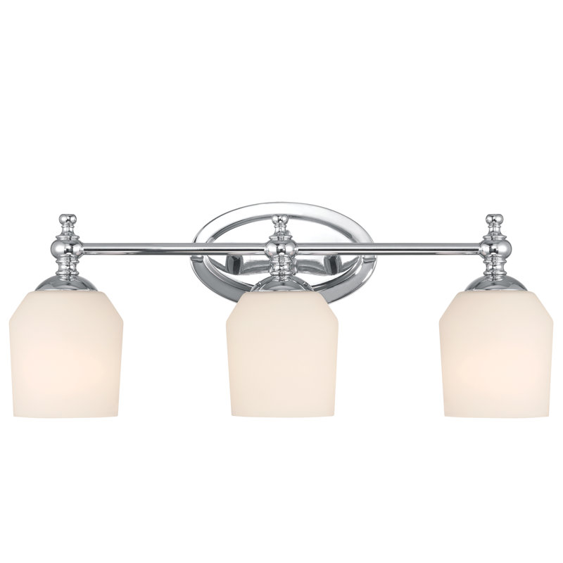 3LT Opal Glass Vanity Light , Gold