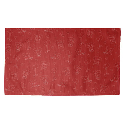 Tapis rouge/zone blanche fait main