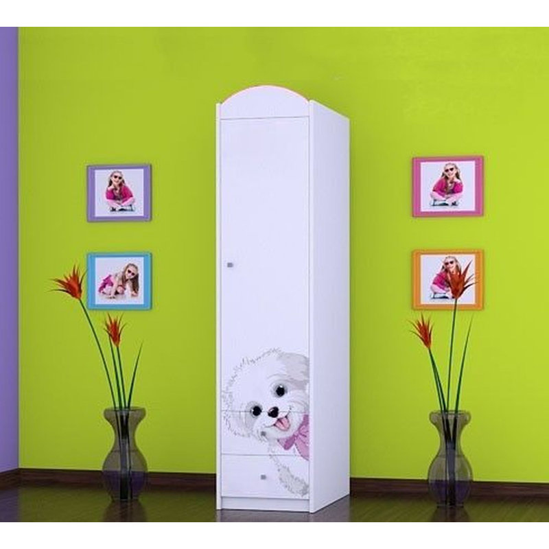Burnestown 1 Door Wardrobe, White