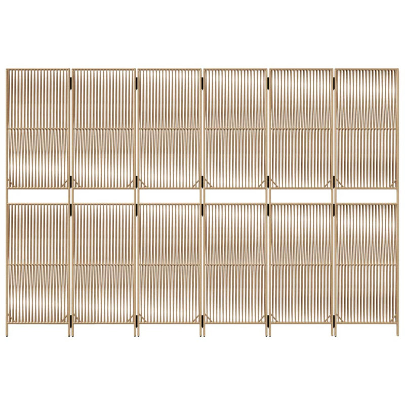 Alexaray Folding Room Divider, Beige, 6, 200cm H x 245cm W