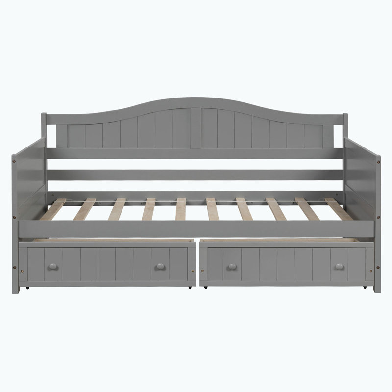 Wooden Daybed with 2 drawers, Gray