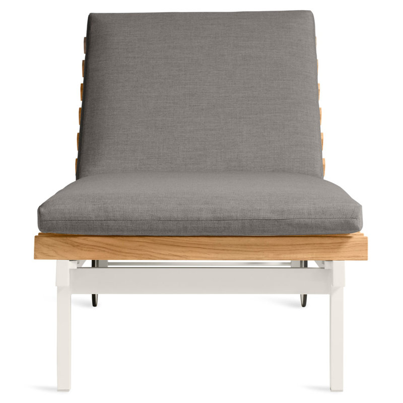 Perch Outdoor Teak Chaise Lounge, Toohey Charcoal, White