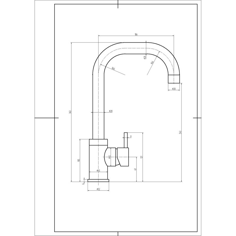 Rion Single Lever Monobloc Tap, Brushed Gunmetal