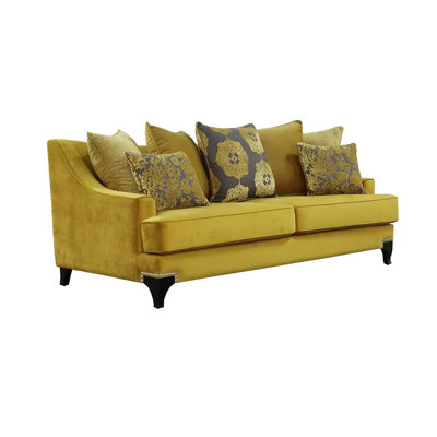 71.4" W Traditional Loveseat, Gold