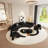 Black semi-circular arc negotiating sofa
