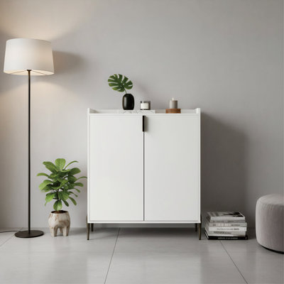 Bar moderne avec support à vin, buffet de cuisine avec 2 portes et tablette réglable