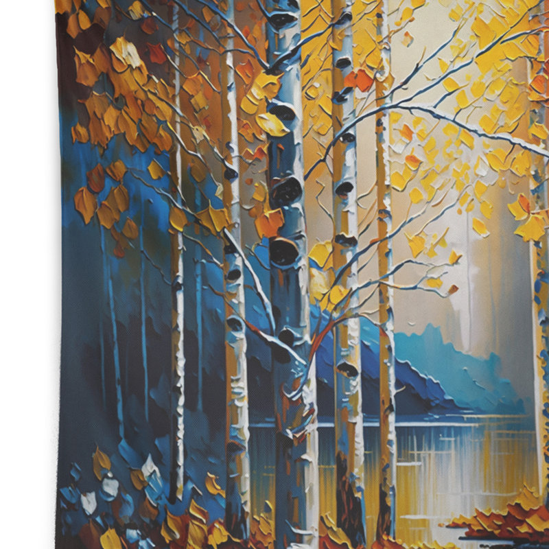 Tapisserie polyester en chemin vers la forêt jaune III, H 32 po x l 39 po