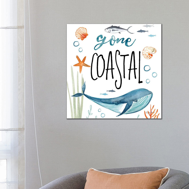 Whale Tale I Gone Coastal by Farida Zaman - Wrapped Canvas Gallery-Wrapped Canvas Giclée