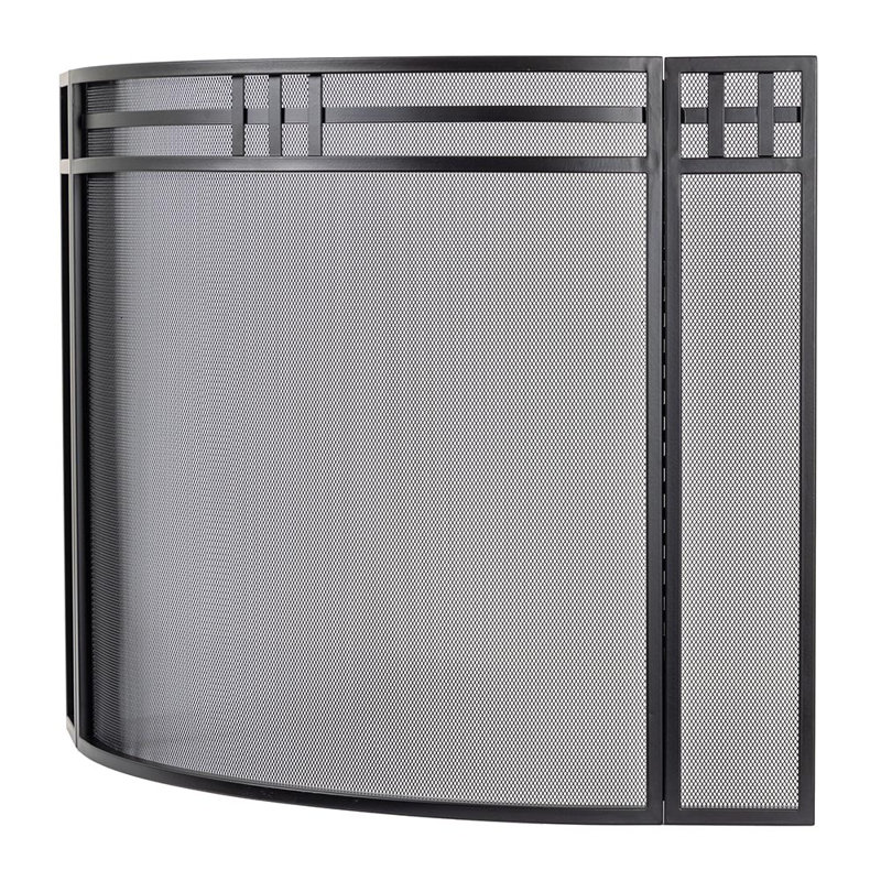 Mill Creek Black 3-Panel Mesh Fireplace Screen