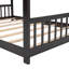 Lit double en bois pleine grandeur, espresso