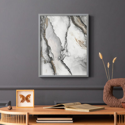 «Abstract Ink Fantasy I», reproduction encadrée - bois massif