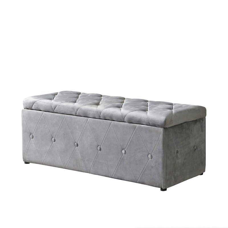 Ensemble de repose-pieds rectangulaire 1 pièce en velours court avec 2 repose-pieds (gris clair)