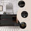 Lavabo de salle de bain noyer en quartz noir mat