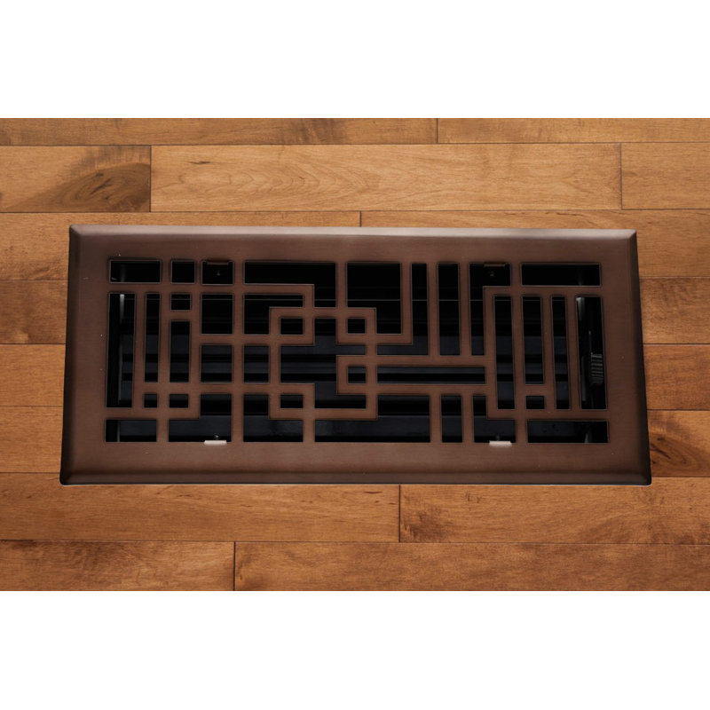 Madelyn Carter - Housse de ventilation Art Deco avec registre de plancher et de mur Capitman, Bronze huilé