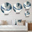 «Feeling Honolulu Blue X» - Art abstrait rond en métal-109671059
