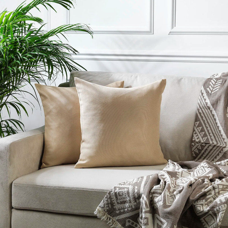 Housses de coussin décoratif, H 14 po x l 14 po, Beige