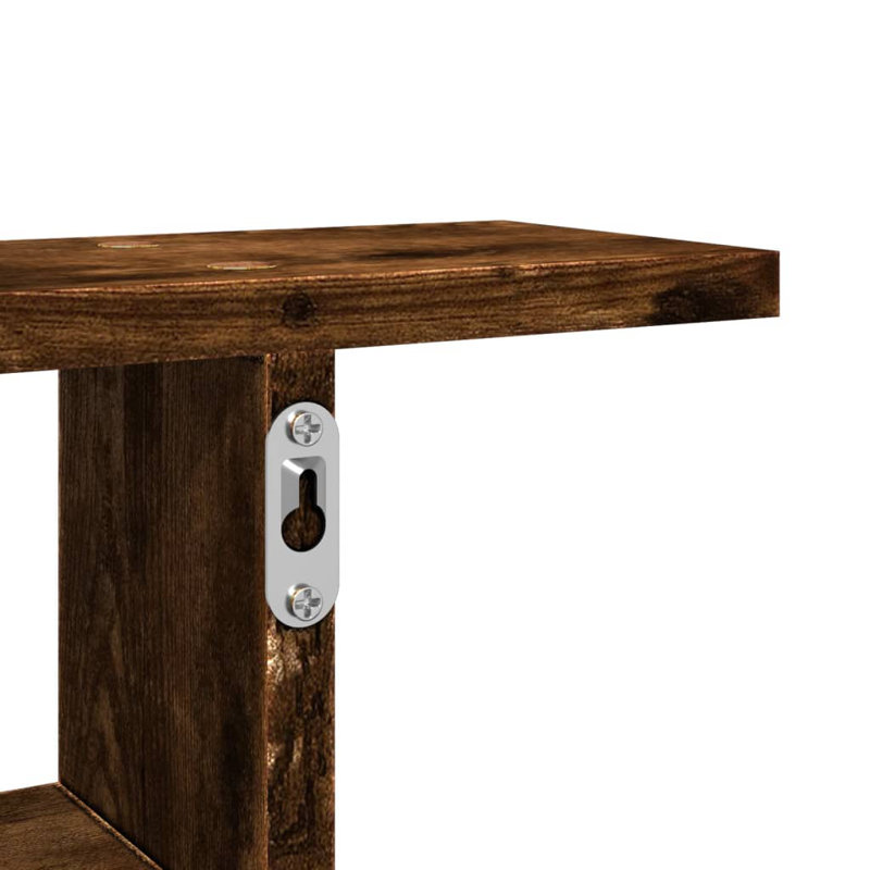 Rocchi Floating Shelf, 38cm H x 38cm W x 12cm, Smoked Oak