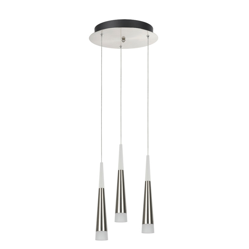 3 - Light Brushed Nickel Cluster Pendant