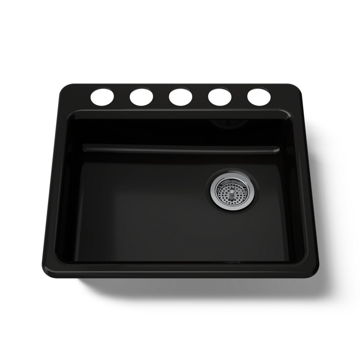 Riverby 25" Undermount Single Bowl Sink, Black