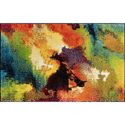 Tapis cramoisi / turquoise Kayaan