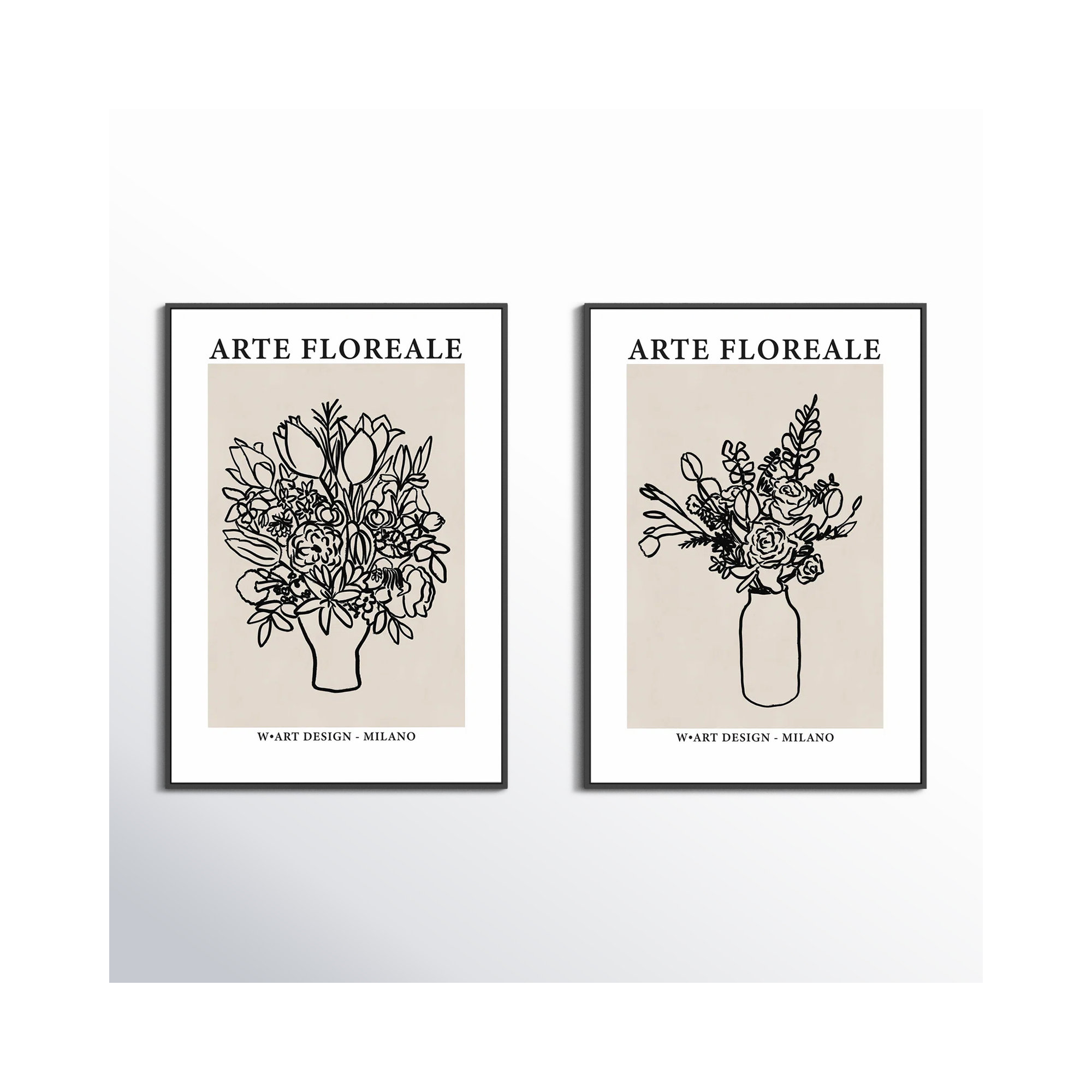 Arte Floreale by Romina Gadler, Black Canvas Framed, 50" H x 35" W