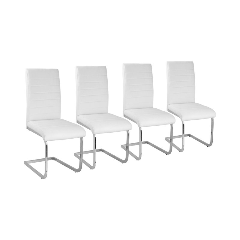 Delaine Upholstered Cantilever Chair, White