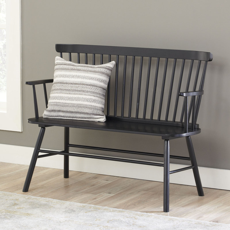 Solid Wood Bench, Black