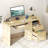 Labelle 55Inch Fluted Executive Desk with Power Outlet, Mordern Computer Writing Desks with File Drawers, Home Office Desk with Keyboard Tray and Open Storage Compartment-1820166480