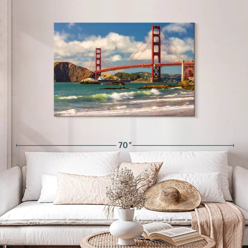 Lilie Baker Beach et Golden Gate, H 30 po x l 45 po