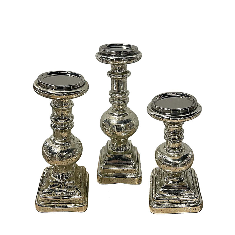 13'' H Glass Tabletop Candlestick