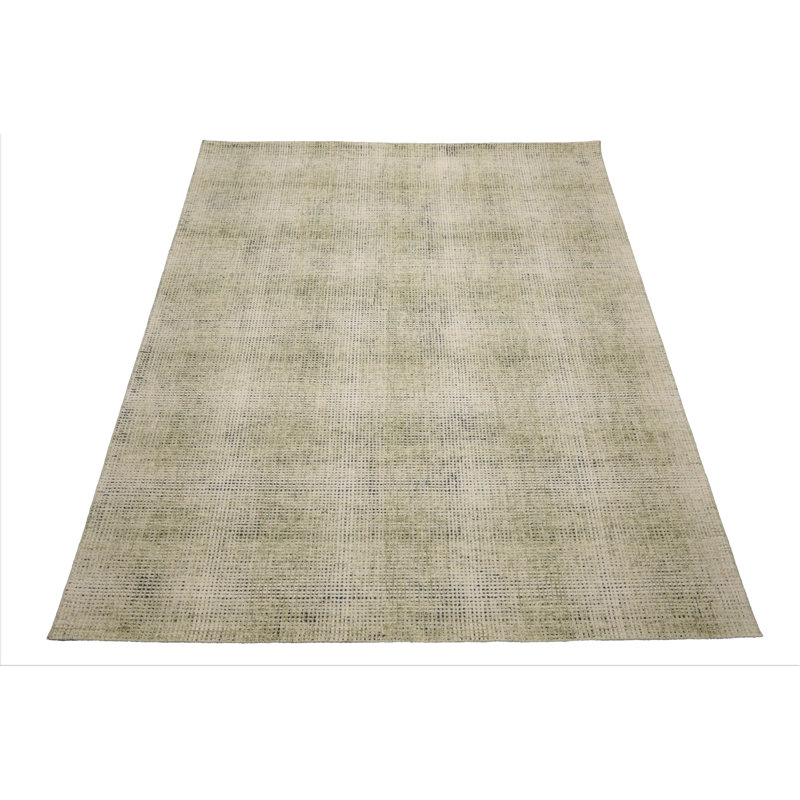 Tapis multicolore en laine à motif écossais moderne et contemporain crocheté à la main, Rectangle 8' x 10'