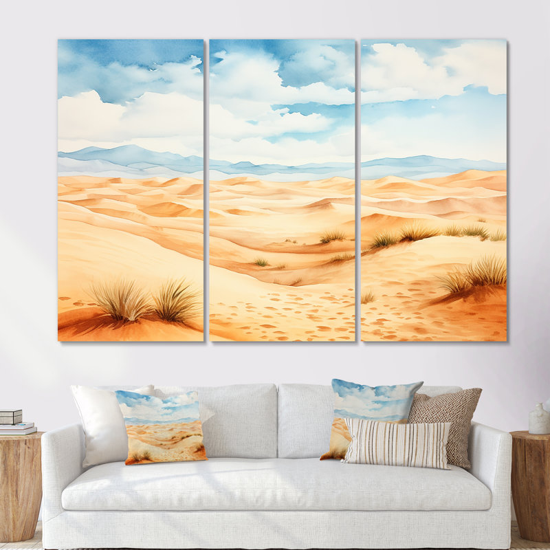 Paysage désertique de dunes de sable en Afrique VI - Désert, art mural, Toile tendue, H 40 po x l 61 po x P 1 po