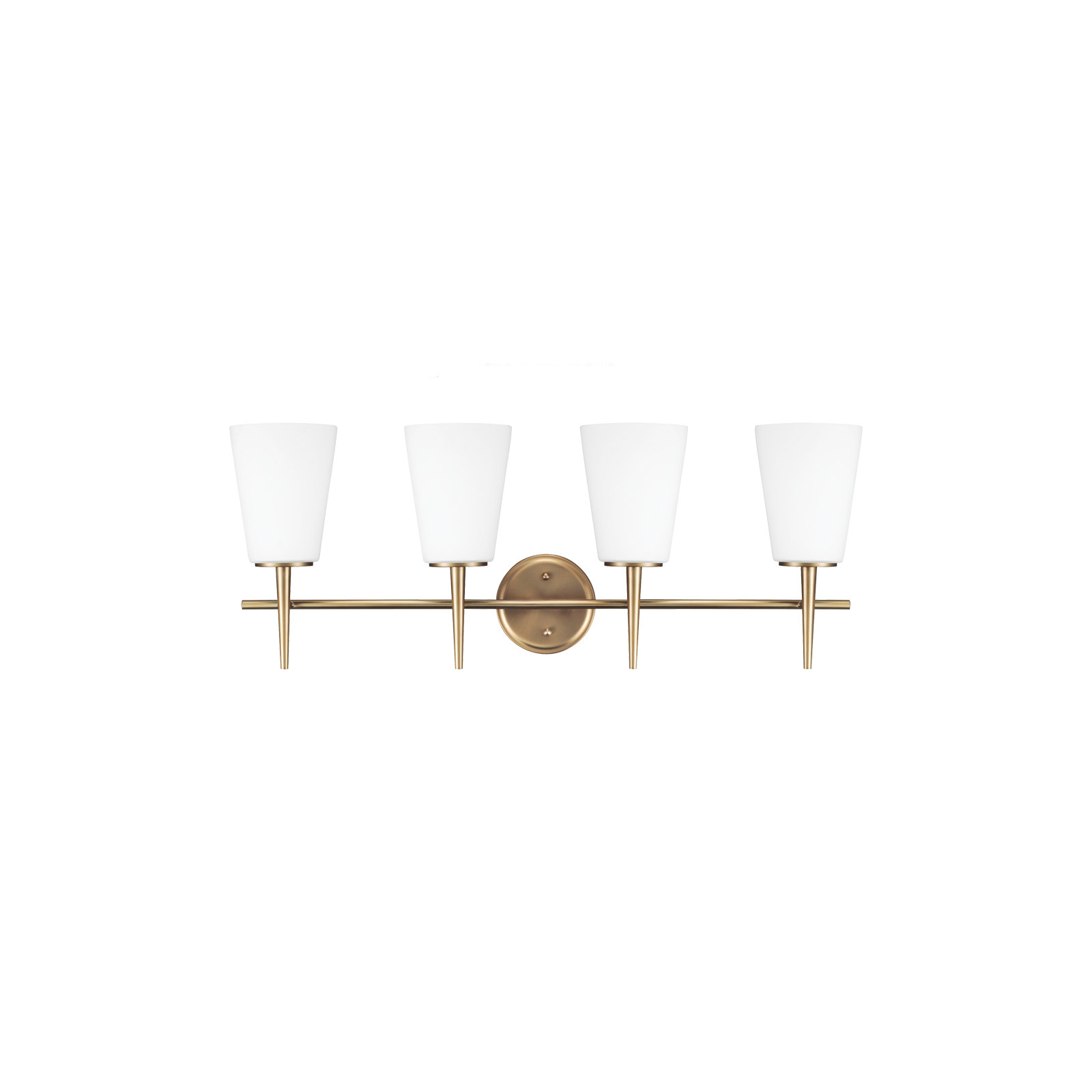 Erlandson 4 Light Dimmable Vanity Light, Satin Brass, 100W A19 Medium