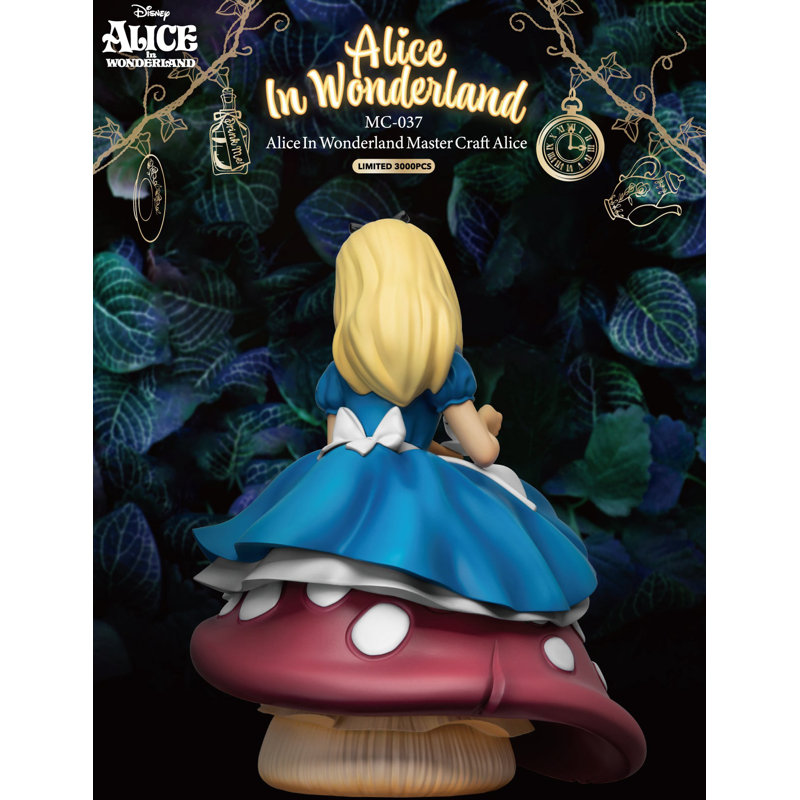 Alice in Wonderland Blue and White Resin Table Top Statue