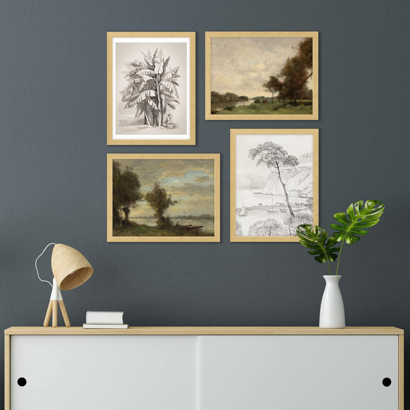 «Rustic Storm», impression de 4 pièces, H 14 po x l 11 po x P 1 po, Brun