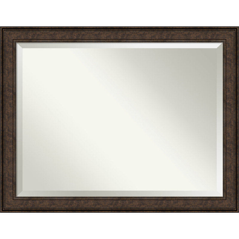 Fahlman Flat Wall Mirror, Rustic Brown, 35.5" x 45.5"