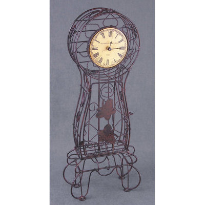 Analog Metal Quartz Tabletop Clock, Brown