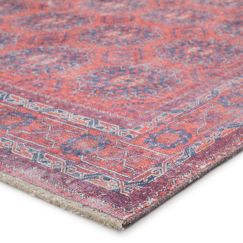 Tapis oriental bleu / mauve / rose Deemer, Rectangle 8 pi 10 po x 11 pi 9 po