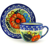 Polish Pottery 3 oz. Espresso Cup with Saucer